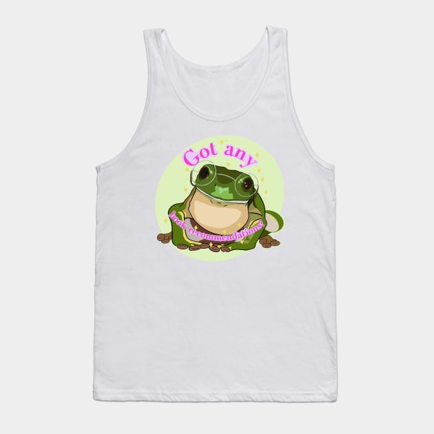 Girly book recommendation frog Tank Top by Coyoteartshoppe